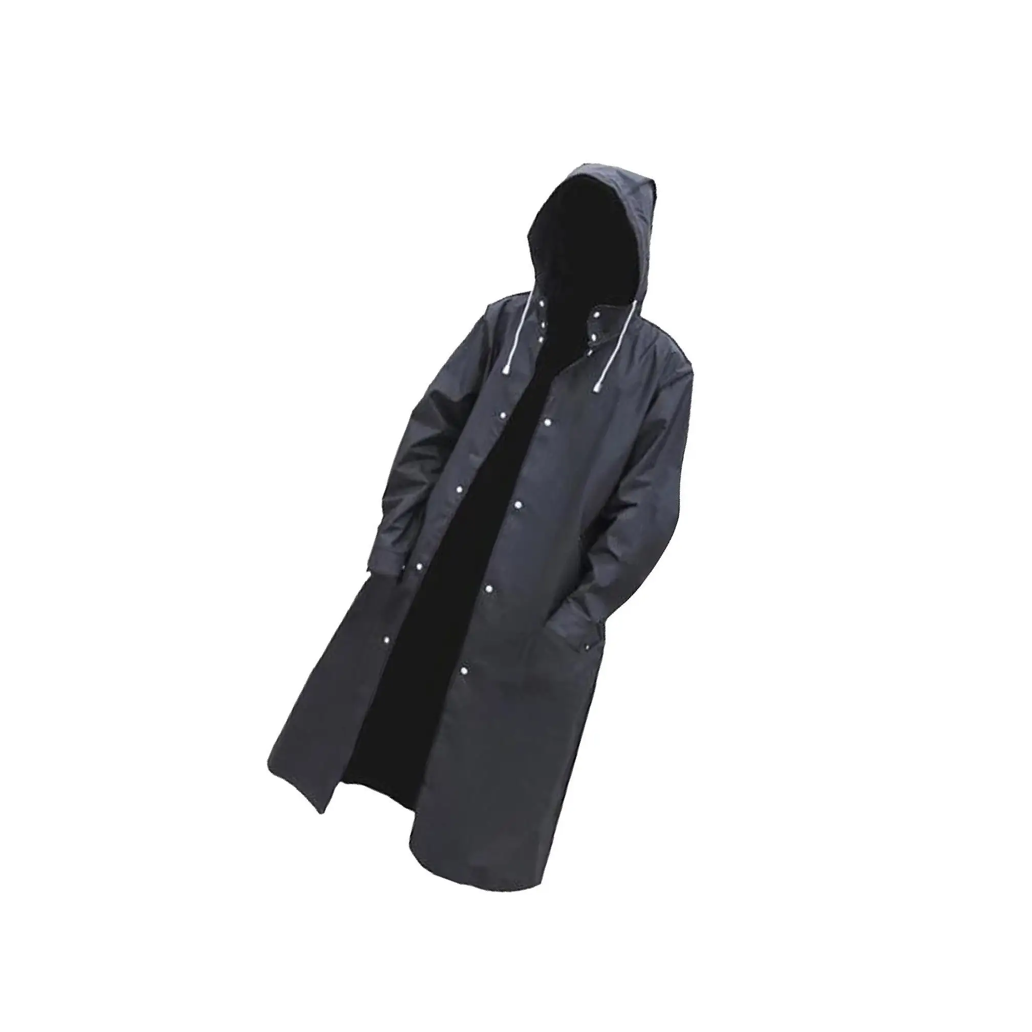 

Reusable Raincoat Womens Mens Poncho Quick-Drying Adult Hiking Rainwear Black XL