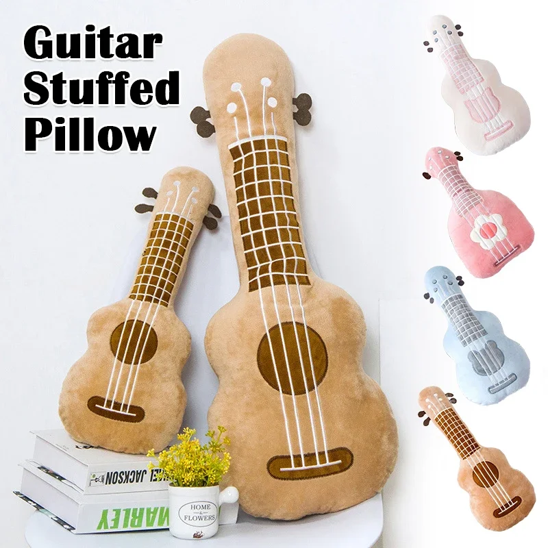 

Cartoon Guitar Sofa Cushion Throw Pillow Guitar Pillow Stuffed Plush Musical Instrument Home Decoration Cute Kids Birthday Gift
