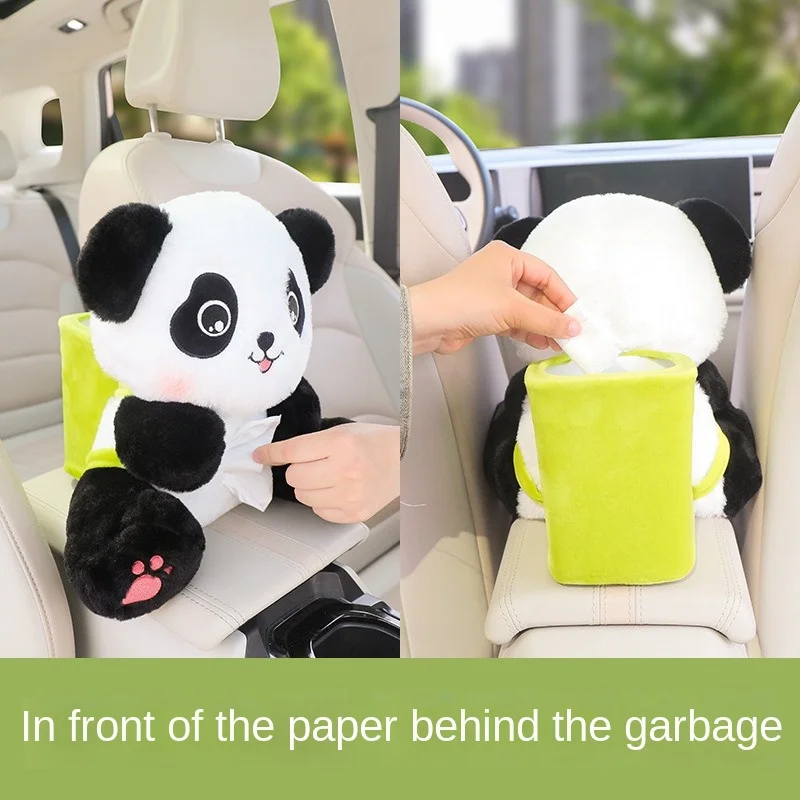 Cubo de basura para coche, caja de pañuelos, almacenamiento de paraguas dos en uno en el coche, almacenamiento creativo de dibujos animados para coche, cubo sanitario, accesorios para coche