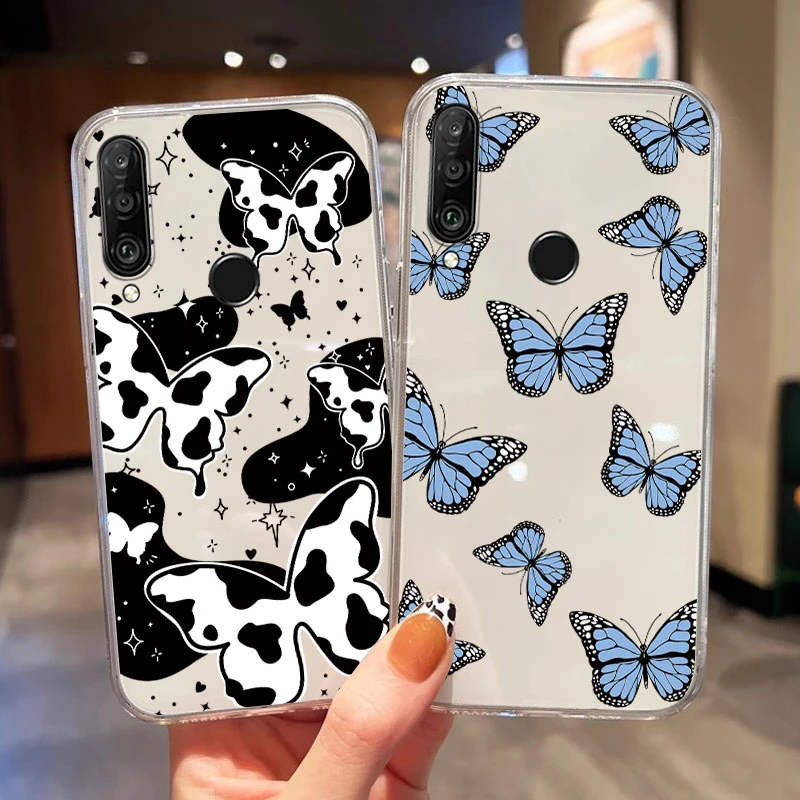 حافظة لهاتف هواوي Y6S 8A Y7 Y9 P30 P20 Pro P30 P20 Lite Nova 6 SE P Smart 2019 Honor 9X 9C غطاء شفاف فاخر