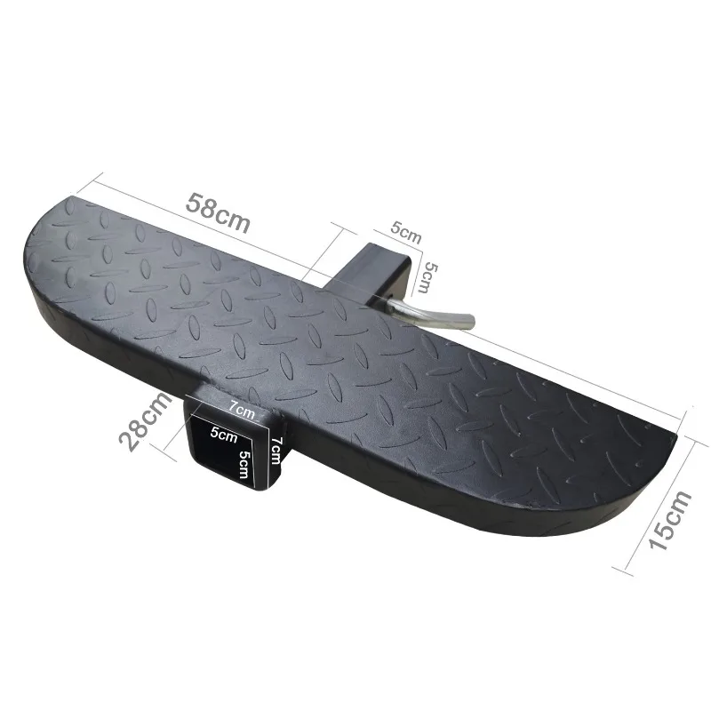 Carbon Steel Hitch Step Square Tube Extension Bar SUV Rear Bumper Access Pedal