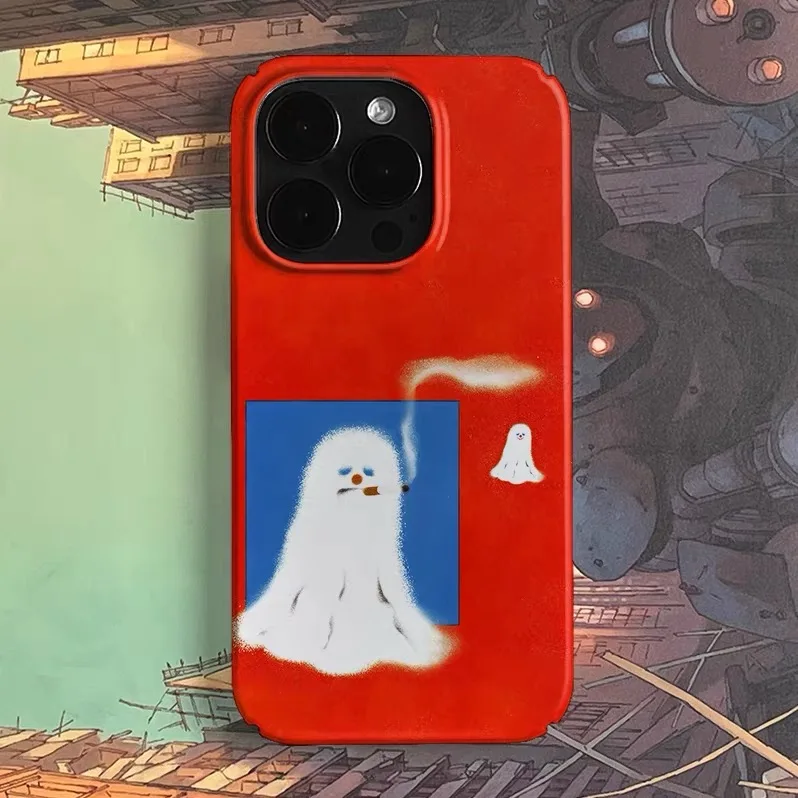 

Red Melancholy Little White Art Phone Case for IPHONE 17 Air 16E 15 PROMAX 14 Plus 13 12 MINI 11 16Plus XR Acrylic Phone Cover