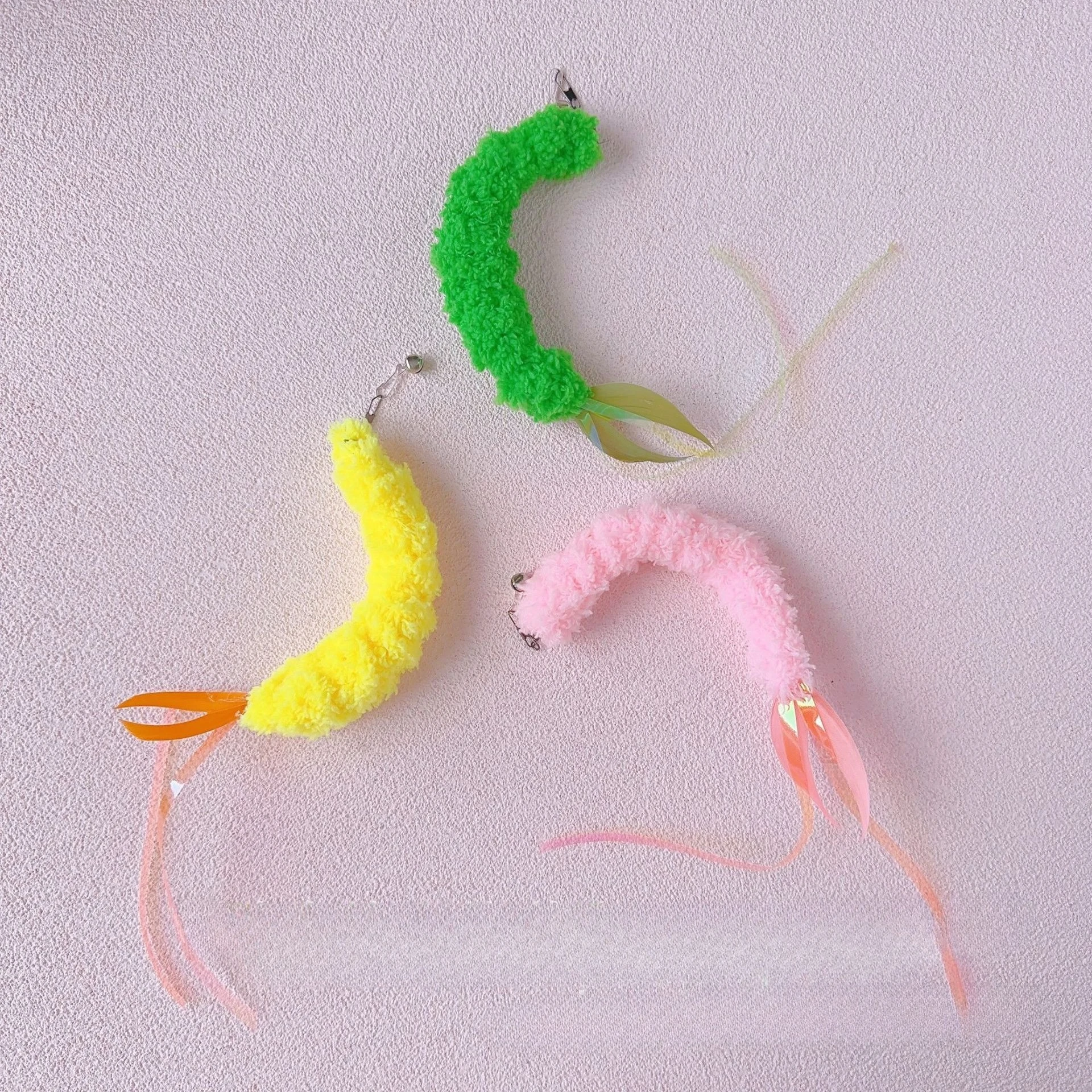 2 stücke/3 stücke Plüsch Garnelen Haustier Katze Spielzeug Ersatz Zubehör Lustige Teaser Stick Zauberstab Spielzeug