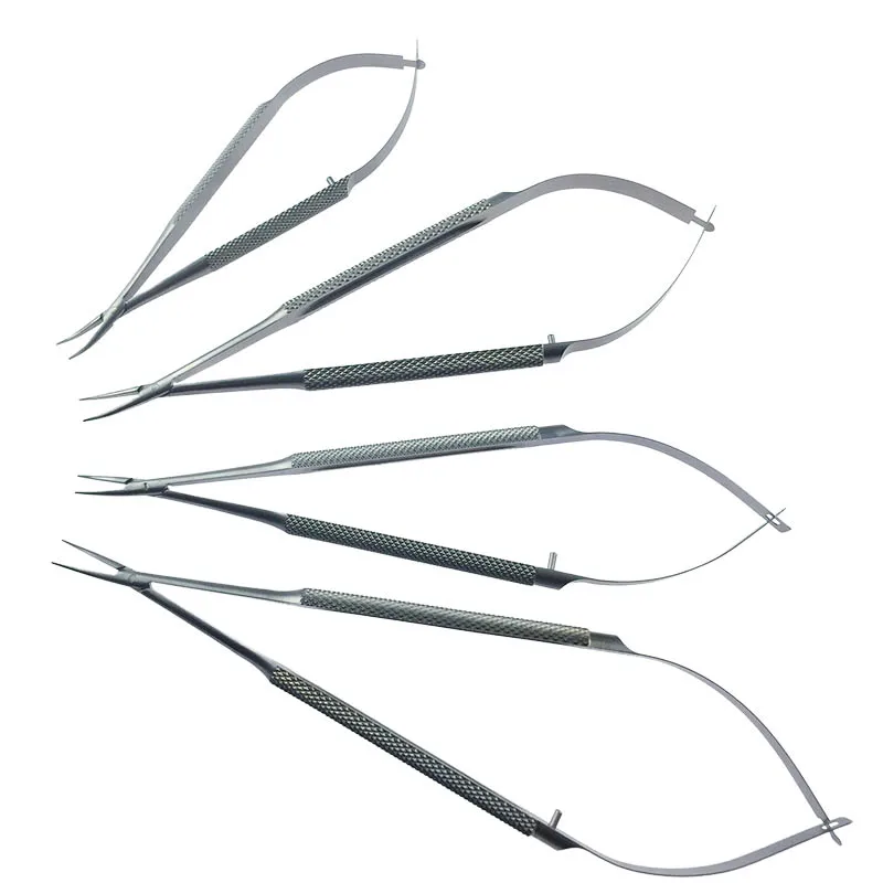 Needle Holder Stainless Steel Needle Holding Forceps Straight Curved Microsurgery Instrument 12/14/16/18cm