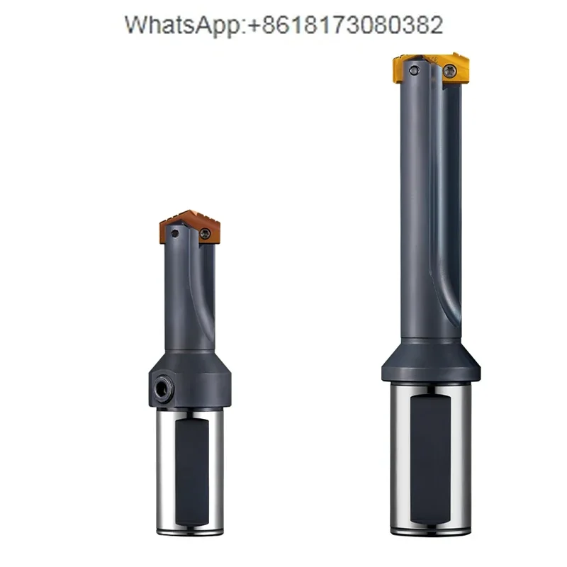 1PCS Side-fixed deep hole processing u-drill, spiral groove shovel drill control inner cold water drill rod lengthening