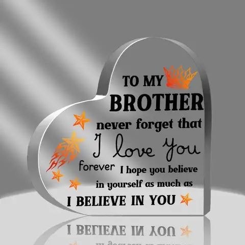 Mens Gifts for Brother, Brother Gifts from Sister, Encouraging Acrylic, Fathers Day Birthday Gifts for Brother Adult, Gifts for Brother Boy Son, Best Brother Gifts from Sister