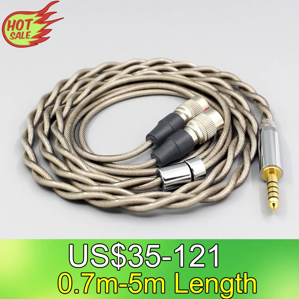 LN007843 Type6 756 core 7n Litz OCC Silver Plated Earphone Cable For Mr Speakers Alpha Dog Ether C Flow Mad Dog AEON Headphone