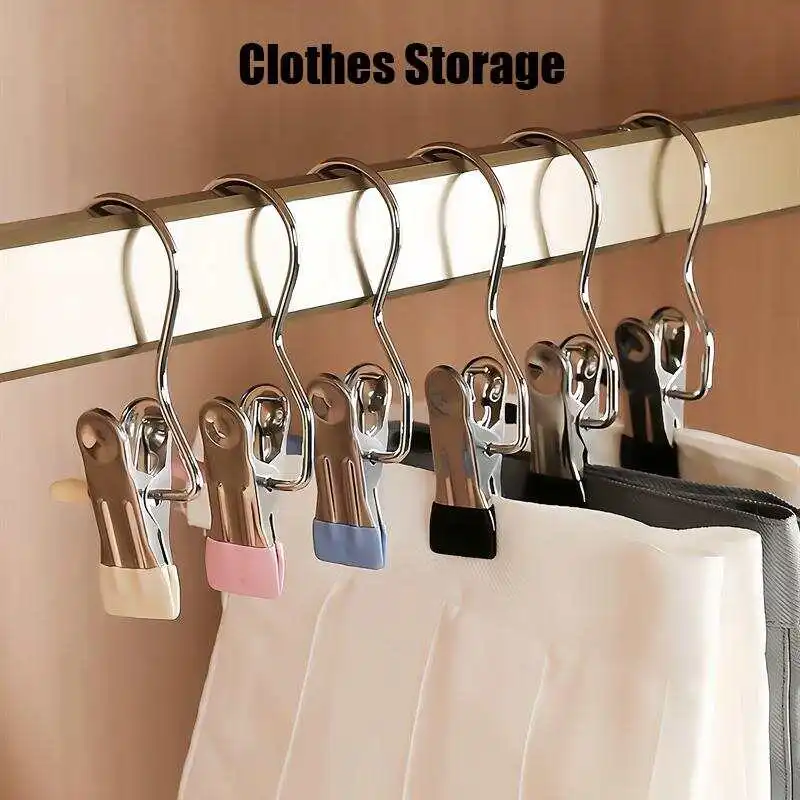 Ultimate Lightweight 16 Counts Anti-Rust Hanging Clips Clothespins,  Travel Leggings Skirt Hanger Organizer for Home & More, Spacesaving Magic Hat & Pants Trousers Storage Rack Multipurpose Organized Hooks Clotheshanger view 5
