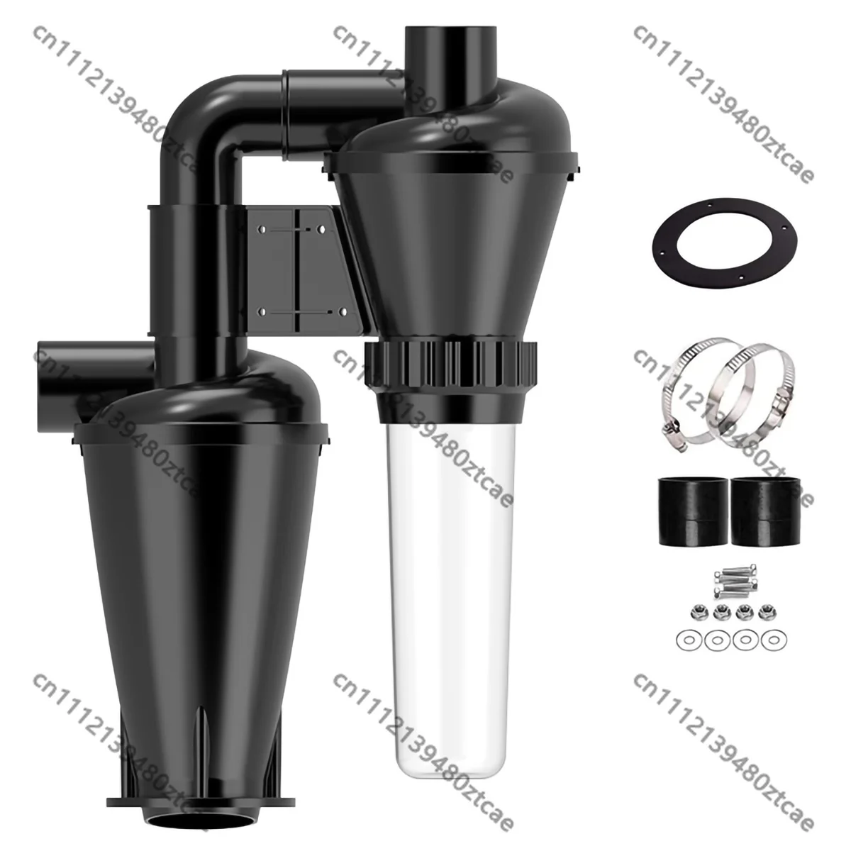 Turbocharged Double Filtration Cyclone Dust Collector 50mm 2 Inch Canister Separator For Woodworking DIY