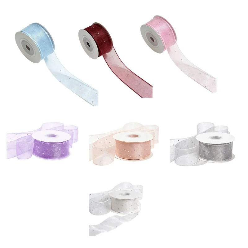 367C Cut-to-Project Sparkling Ribbon 10 Yard for Holiday Craft and Wedding Accents