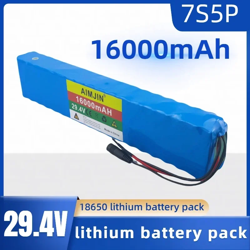 

18650 7S5P Lithium-ion Rechargeable Battery Pack 29.4V 16000mAh Built-in BMS Suitable for Electric Scooters