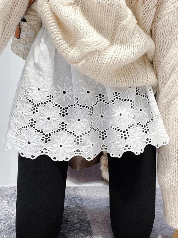 

Korean Fashion Mini Skirts Solid Color Hollow Out Irregular High Waist All Match Skirt Y2k Harajuku Aesthetics Women's Clothing
