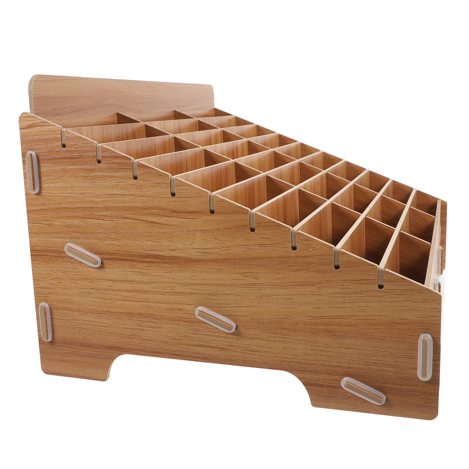 

30 Grids Wooden Storage Box Multi-Grid Cell Organizer, Classroom Phone Holder, Mobile Phone Display Rack, Desk Organizer Case
