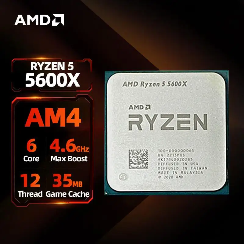 New! AMD Ryzen 5 5600X Processor 4.6GHz 6-Core 12-Thread 35MB Game Cache 7NM TDP 65W Socket AM4 Desktop CPU for PC Gamer