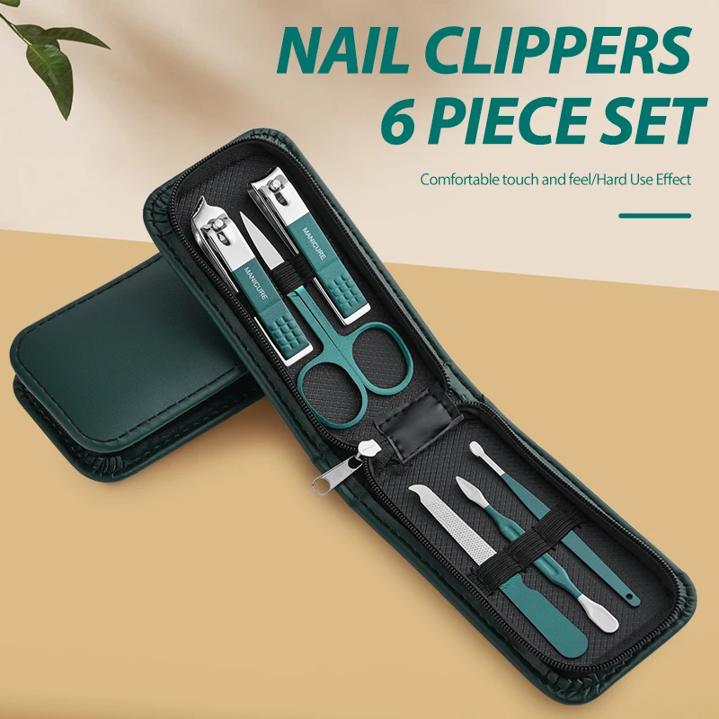 

Набор кусачек для ногтей, портативный бытовой набор инструментов для ногтей из 6 предметов для мужчин и женщин, специально разработанный для дизайна ногтей и красоты