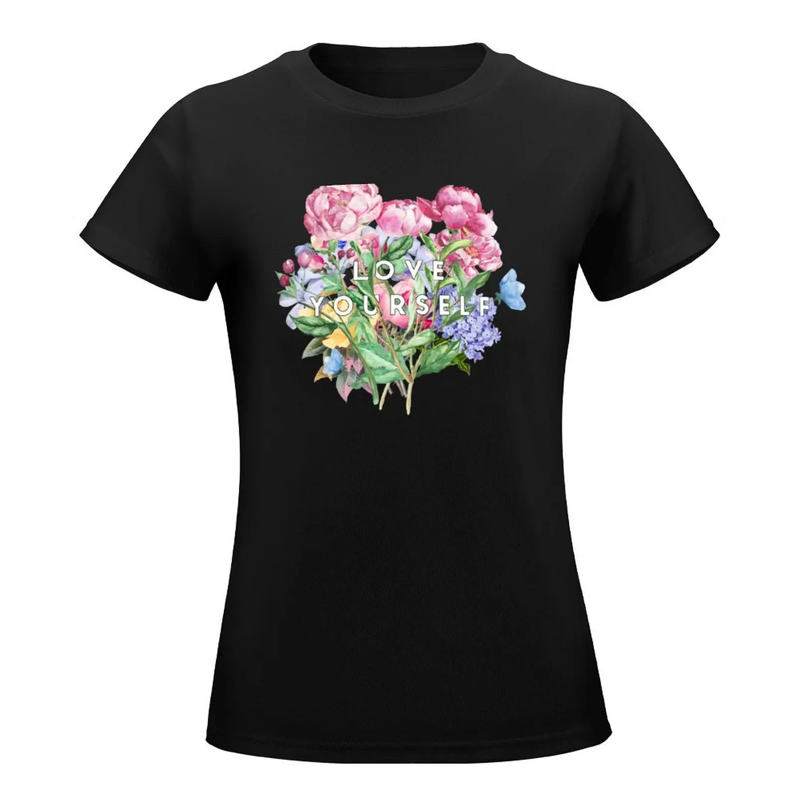 LOVE YOURSELF (Black Background) T-Shirt kawaii clothes korean fashion female Woman T-shirts