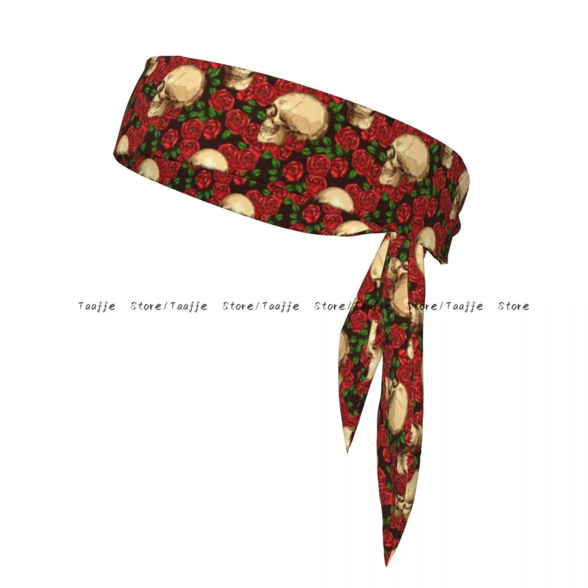 

Head Tie Sports Headband Gothic Skulls And Roses Athlete Sweatbands Head Wrap For Working Out Running Yoga