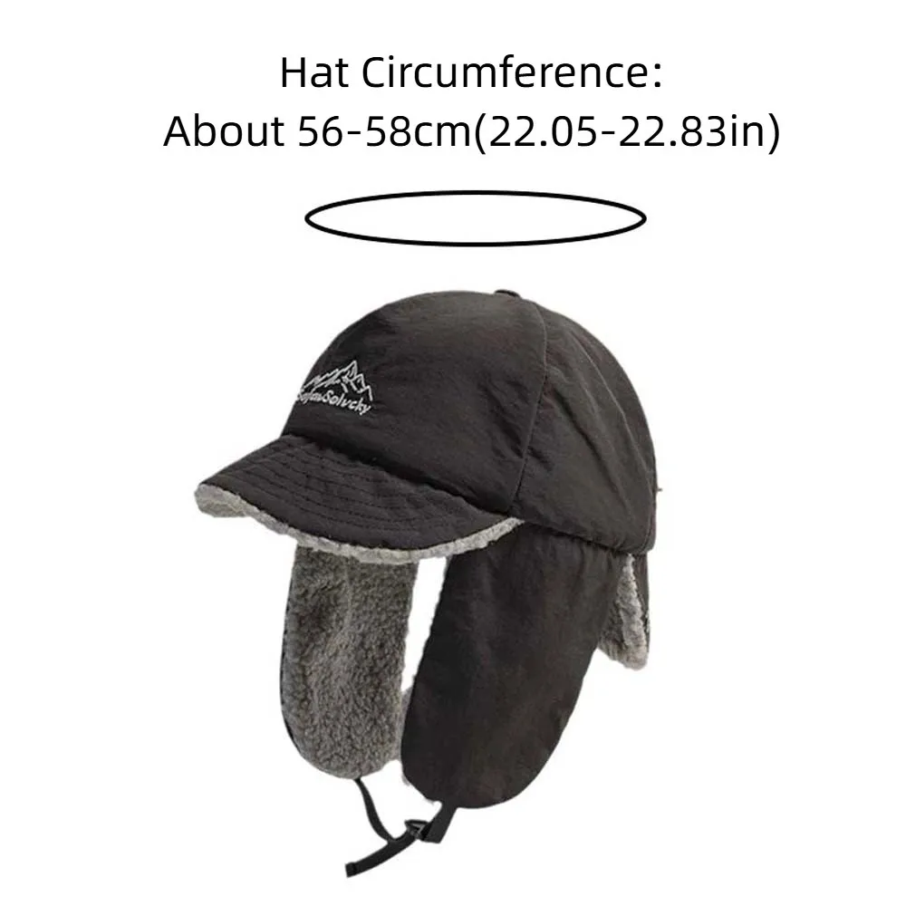 Retro Japanese Style Ear Protection Cap Lightweight Thickened Earflaps Visor Hat Soft Multi-functional Windproof Pilot Cap Men