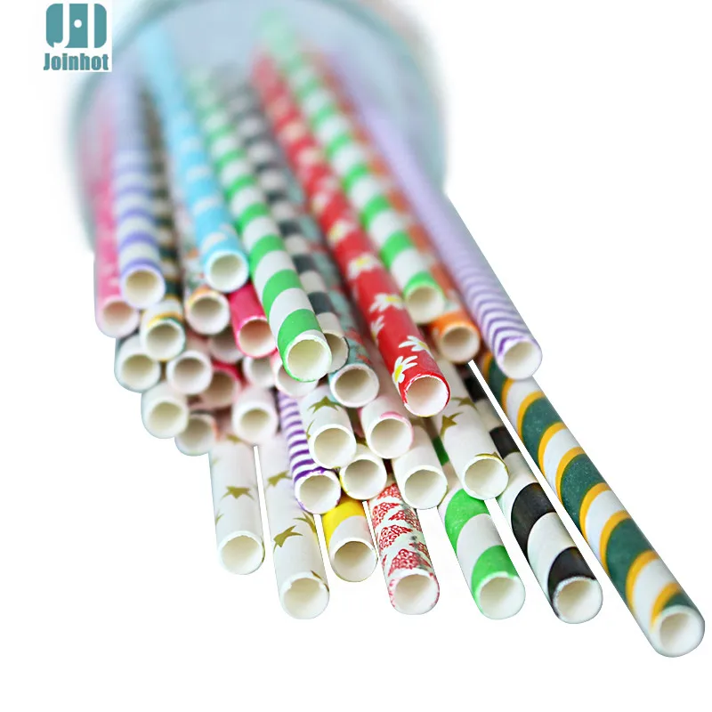 100pcs/lot  All Kind of Straws  in Random Color Christmas Decoration Paper Drinking Straws Christmas Party Suppliers  Straws