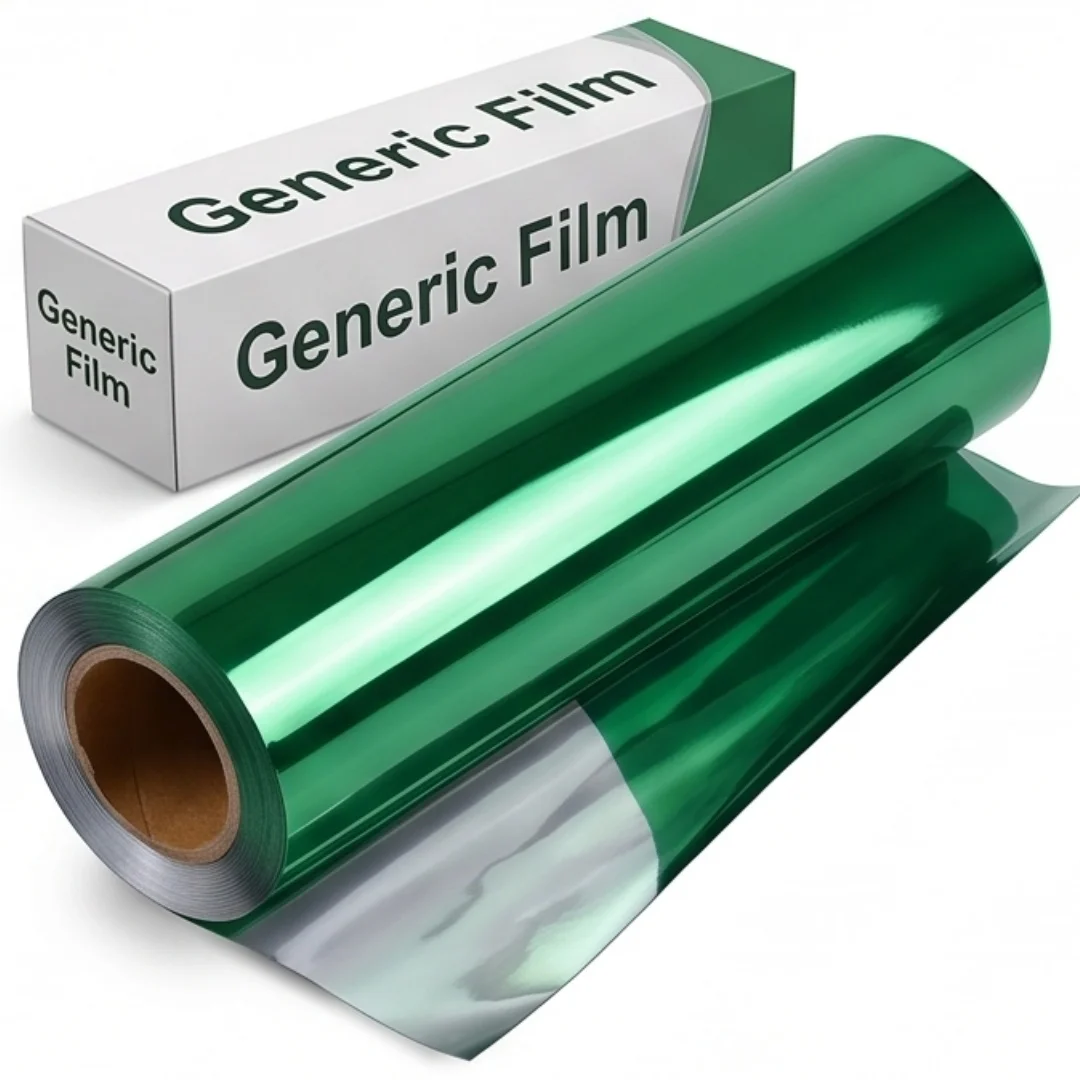Static Cling Window Film Green‑Silver One Way Mirror No Glue Heat Control Anti UV Privacy Glass Sticker Home Window Tint