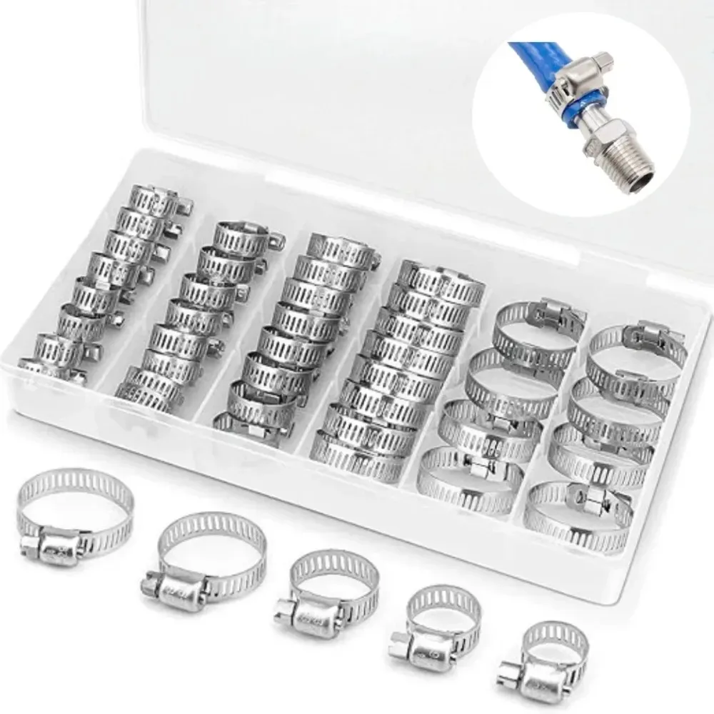 Tightening Design Hose Clamps Stainless Steel Hose Clamps for Plumbing Pipe Repairs Water Pipe Fasteners Universal Pipe Clamp