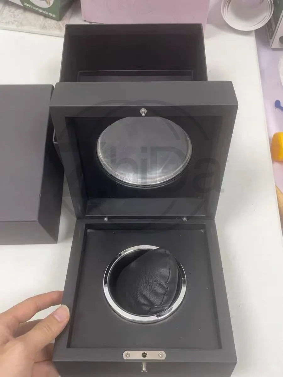 Black Wooden Watch Box with PU Leather Interior, Jewelry Storage Organizer, Export‑Model Gift Box with Custom Logo Service