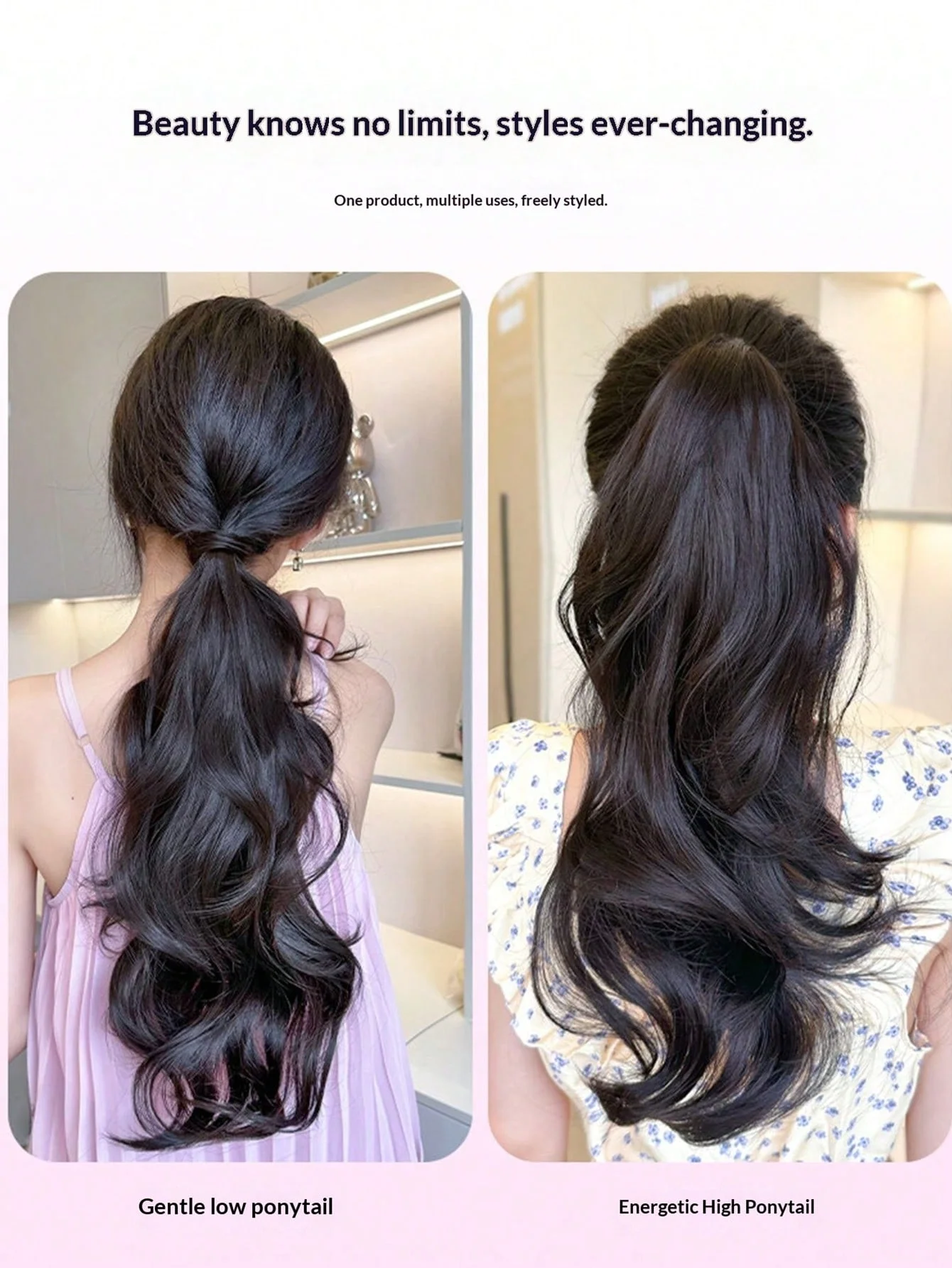 Synthetic Wig Ponytail Long Wavy Ponytail Hair With High Elasticity Rubber Band Heat Resistant Hairpiece For Daily Use