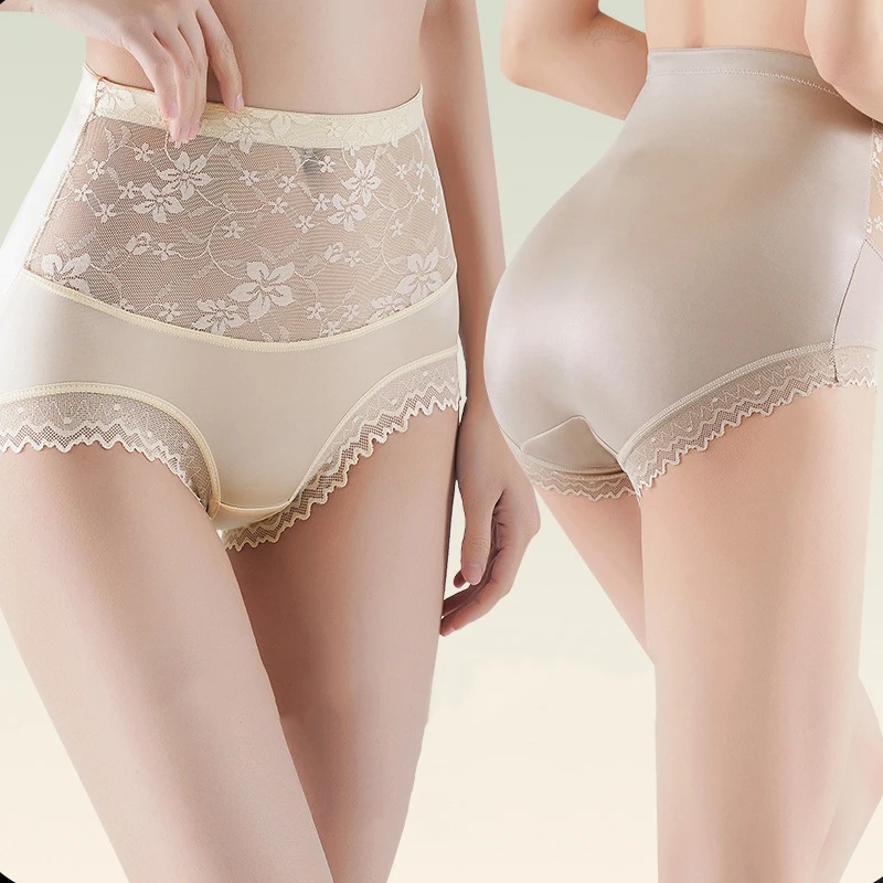 

High Waist Women Lace Panties Seamless Antibacterial Underwear Comfortable Soft Briefs Sexy Lace Underpants Girly Lingerie New