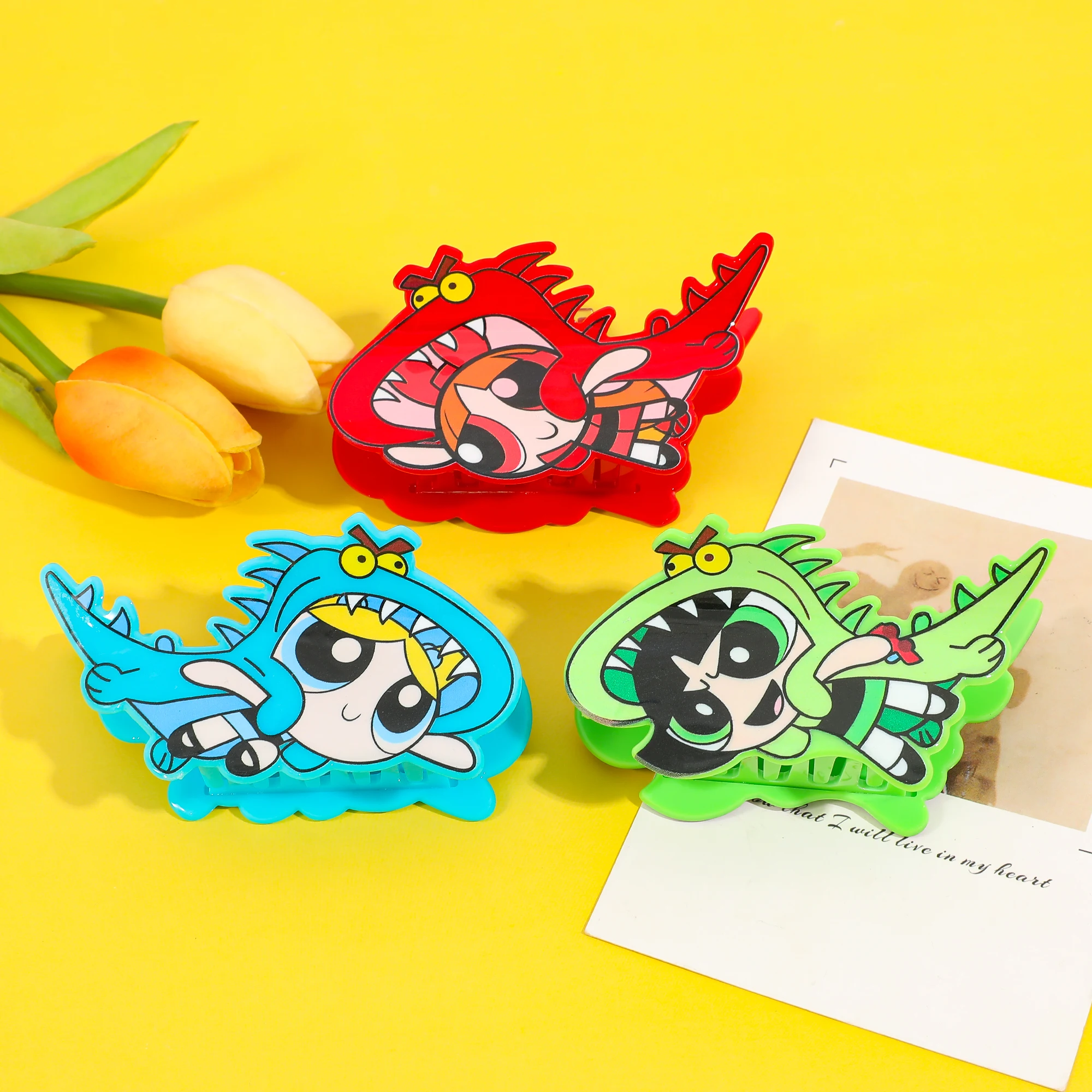 1 szt./3 szt. Urocza spinka do włosów z Dziewczynkami Mocy, wielofunkcyjna ozdoba do włosów, spinka do włosów