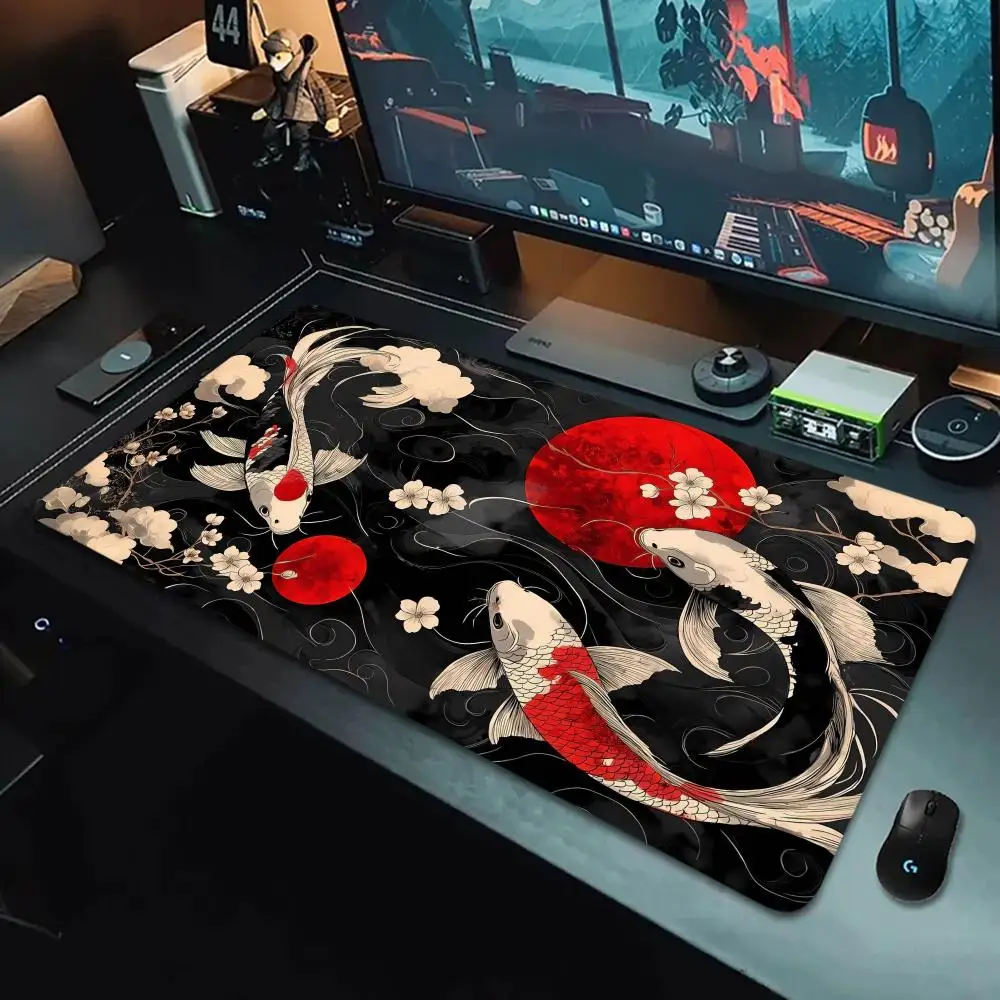 

Red Koi in Water Mouse Pad Large Computer Office Game Table Mats XXL Rubber Anti-slip Gaming Keyboard Mousepads Long Desk Pads