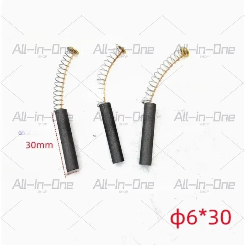 10pcs Cylindrical Carbon Brush 4*20 5*30 6*30 7*35 8*35 10*40 12*50 13*50 16*50 Apply for Motor of Puncher，Round Spring Brush