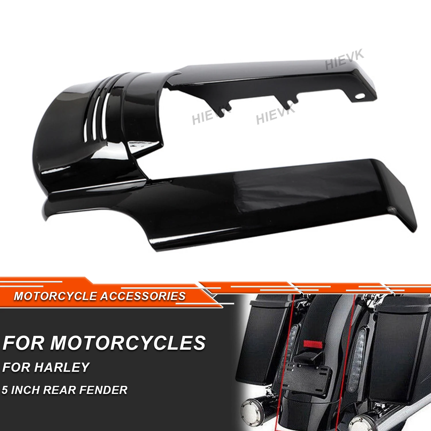 

Motorcycle Stretched Rear Fender Extension For 2009-2013 Harley Touring Street Road Glide Bike 2012 2011 2010