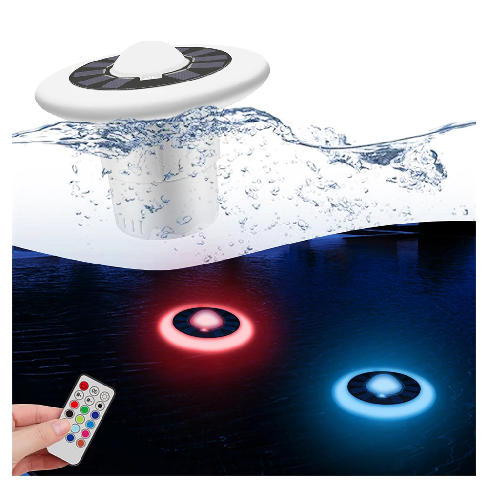 New Type IP68 UnderWater UFO Modeling Environmentally Friendly Energy-Saving Mini LED Floating Solar Power Swimming Pool Light