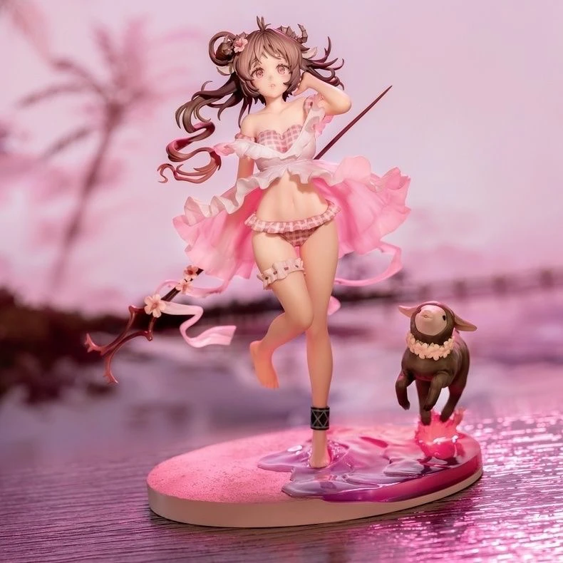 Arknights Game Peripheral Swimwear Aijafalla Action Figure Little Sheep Chassis Ornament Quadratic Element Beautiful Girl Toys