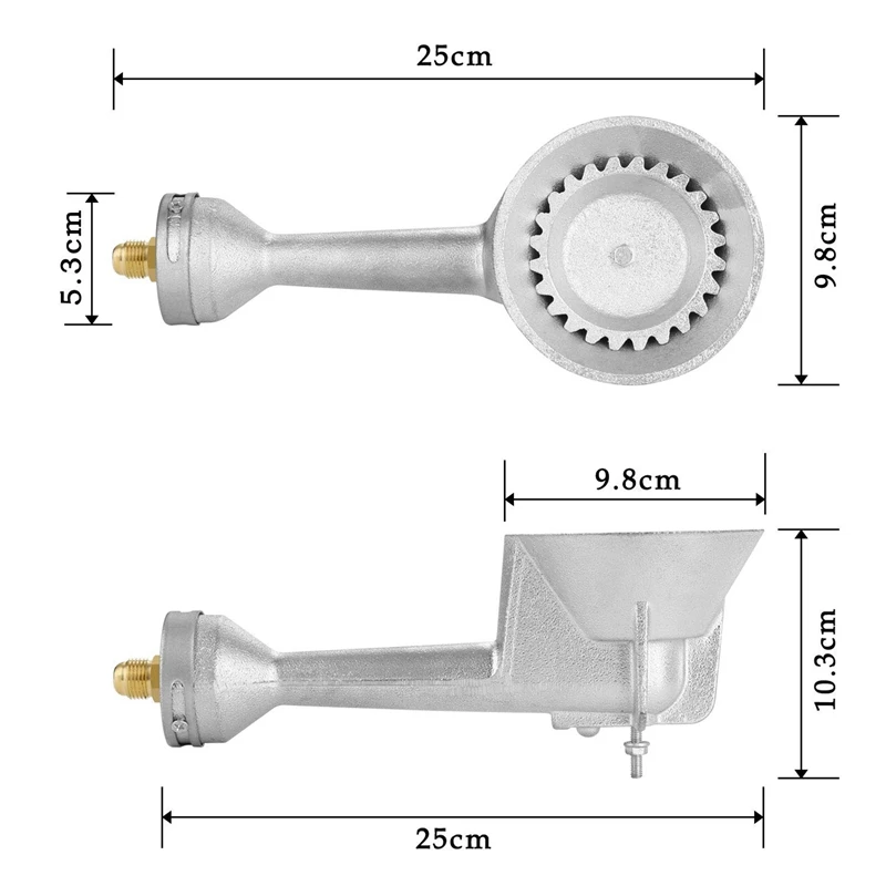 High Pressure Propane Cast-Iron Round Burner Head, Propane Burner Head With Orifice Brass Fitting