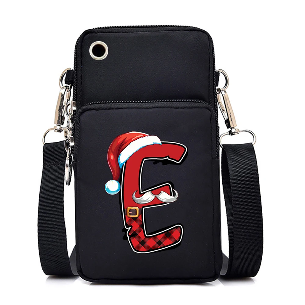 Women Mobile Phone Bag Christmas Letters Alphabet Mini Purse Cartoon Christmas Handbags with Zipper Crossbody Bags Women