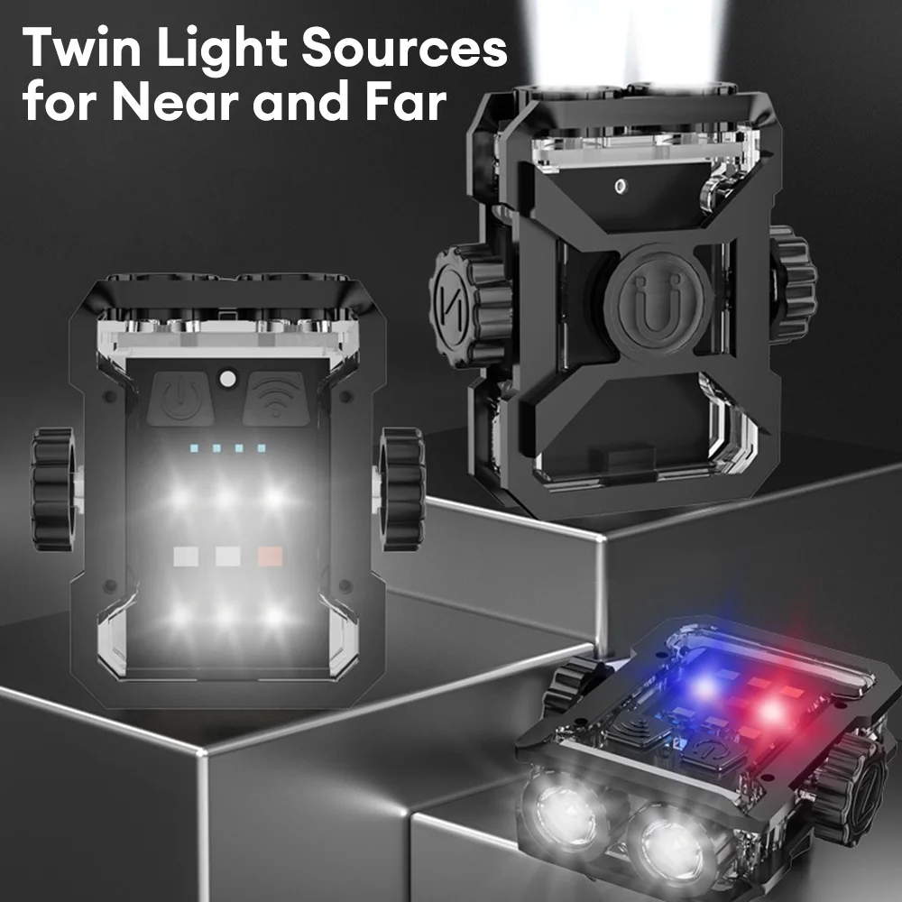 Dual LED Portable Keychain Light Camping COB Flashlight 6 levels of Dimming Rechargeable Outdoor Mini Lantern With Magnet