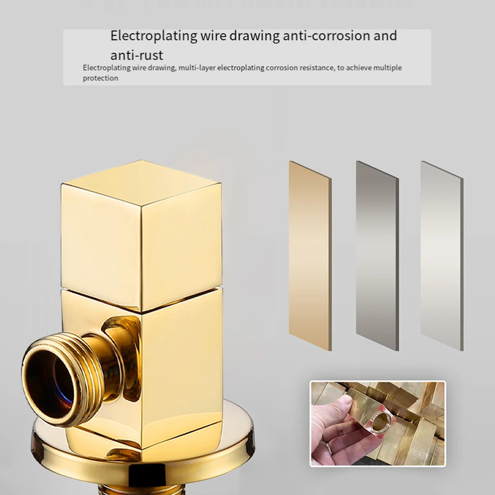 Household Water Switch Copper Angle Valve Household Plumbing Comfortable Handwheel Electroplating Finish Household