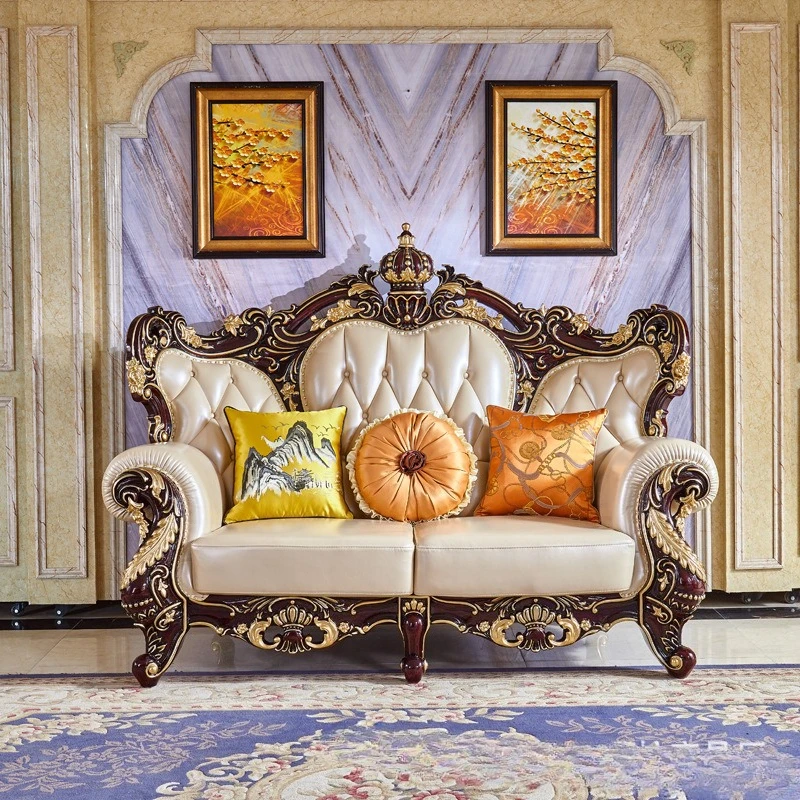 Sofa kulit ruang tamu sofa kulit sapi vila apartemen besar