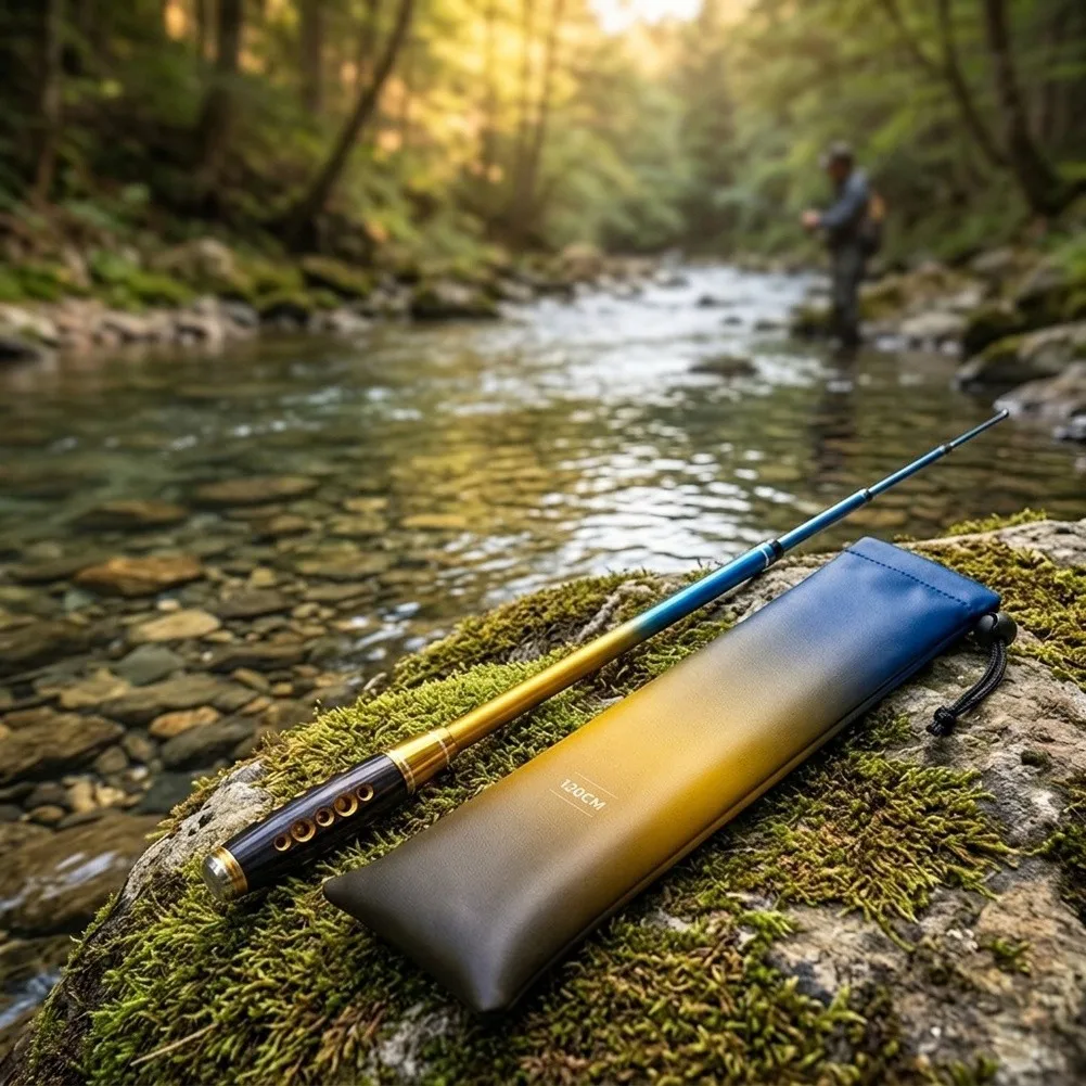 Telescopic Carbon Fiber Fishing Rod 1.2m for Shrimp Lightweight 6 Section Design Flexible Tip for Better Bite Detection