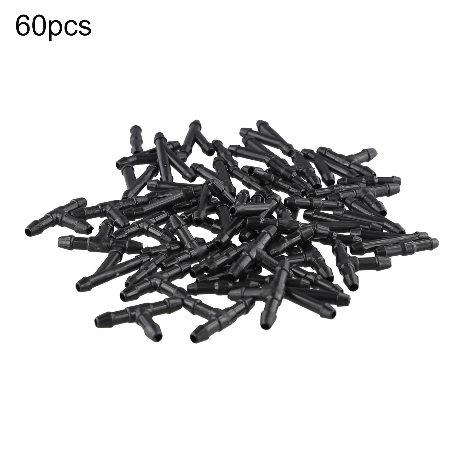 Splitter Hose Connector T/Y/I Type Tube Water Windshield 60pcs Adapter Black Fittings Joiner Pipe Plastic Pump