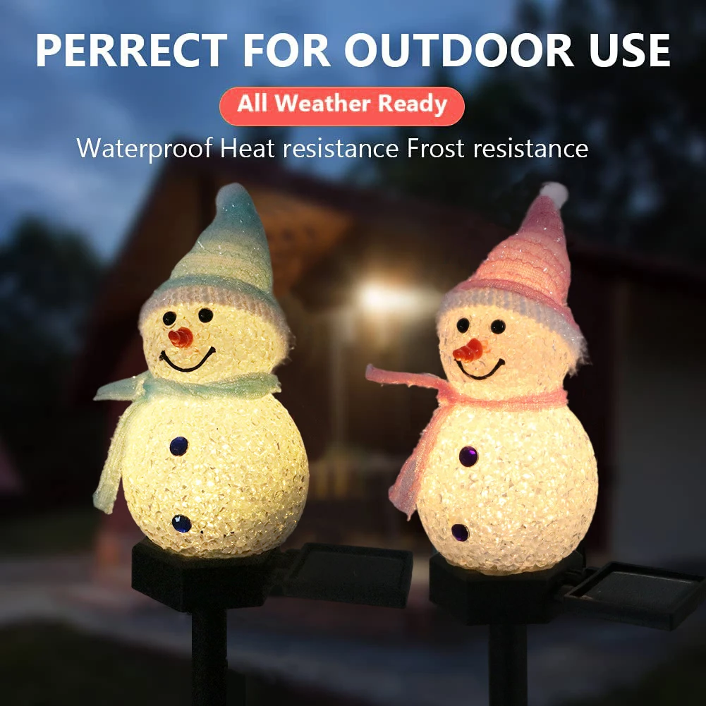 LED Solar Christmas Snowman Lights Outdoor Waterproof Garden Lawn Lamps Garland Yard Fence Light per la decorazione della festa delle vacanze