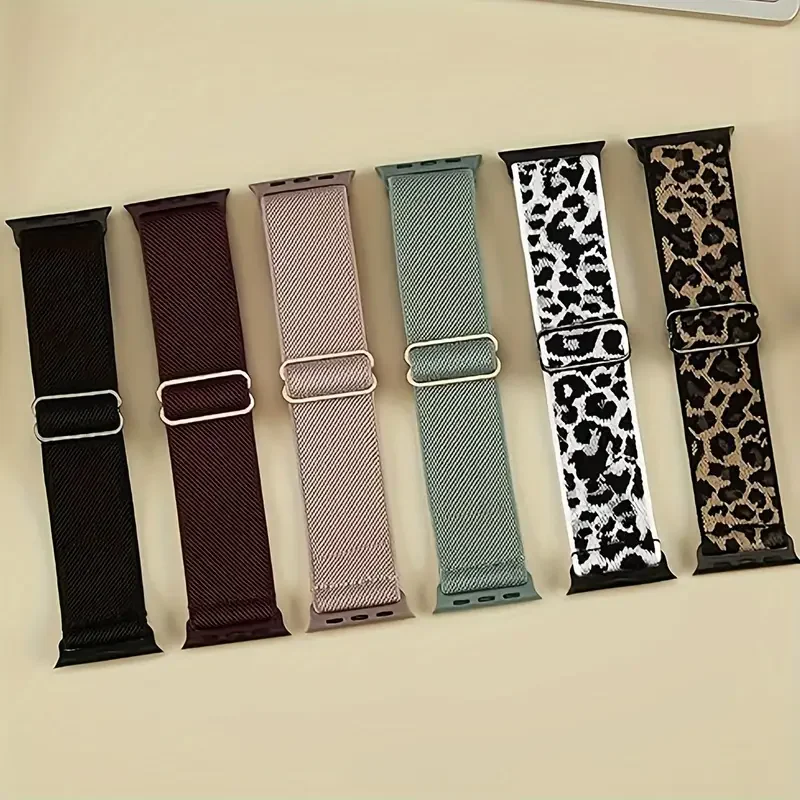Adjustable Elastic Nylon Band for Apple Watch Ultra 2 49mm Strap 44mm 38/42/40/41mm/46mm 45mm Bracelet Series 10 9 8 7 6 5 4 Se