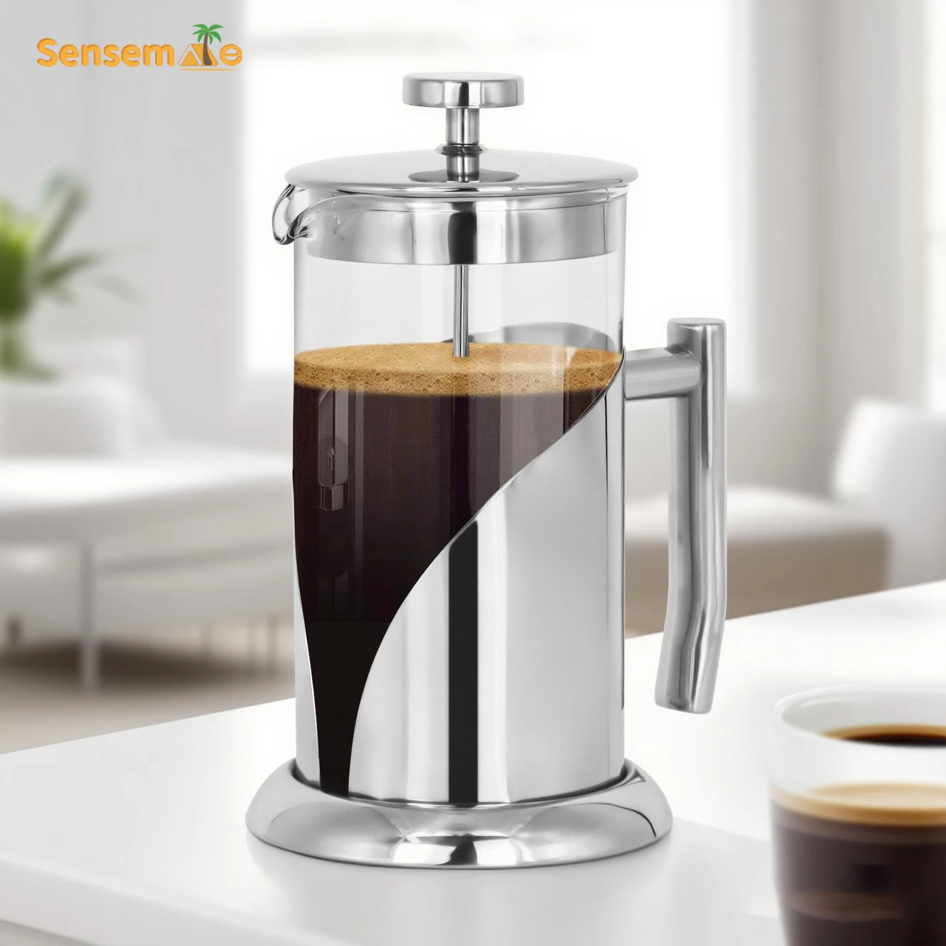 Стеклянная французская кофеварка из нержавеющей стали для холодного заваривания, кофейник для кемпинга, небольшой ручной дырокол, фильтр Prensas Francesas Para Cafe