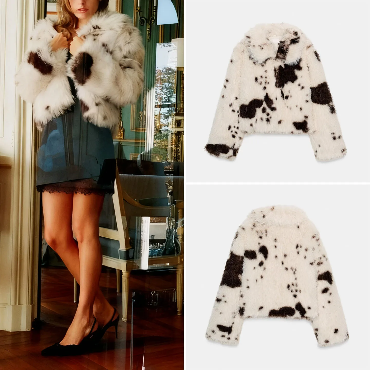 

Faionable Artificial Fur Animal Print Jaet Women's Sle ort Coat Young Ladies' Outerwear Autumn 2025 Z Brand