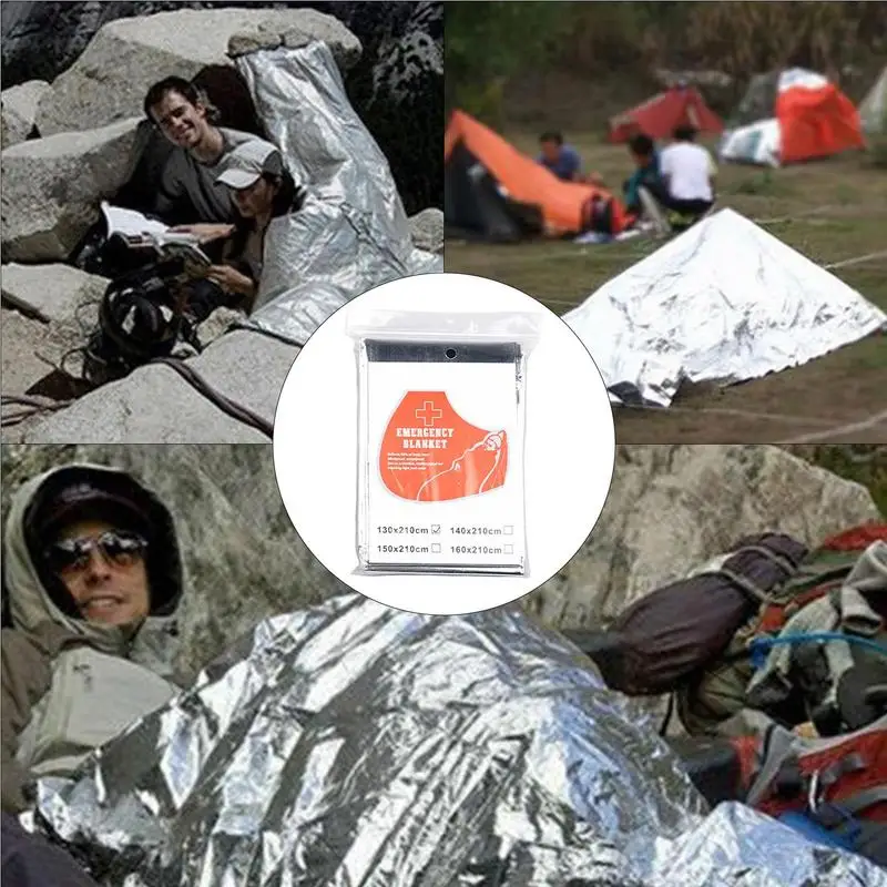 Space Blanket Reflective Thermal Blanket For Warmth Outdoor Sports Supplies For Camping Hiking Marathon Wilderness Exploration