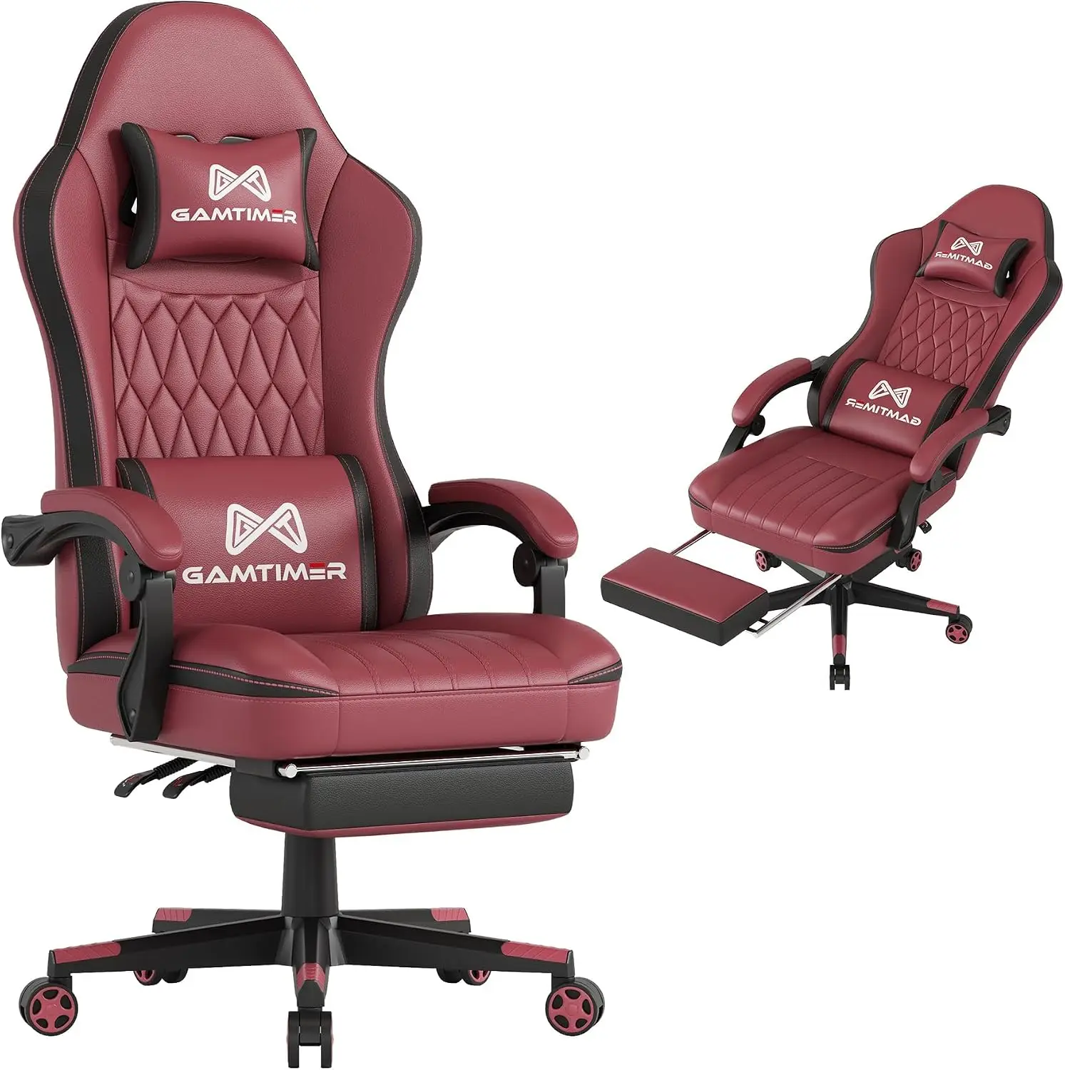 Gaming Chair with Footrest, Ergonomic Computer Chair, PU Breathable Material with Headrest and Lumbar Support, Suitable for Sill
