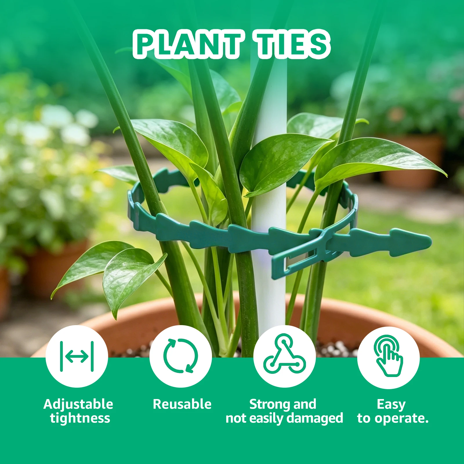 100Pcs Adjustable Garden Plants Twist Ties Reusable Flexible Plastic Ties Multifunction Plant Support Ties Gardening Accessories