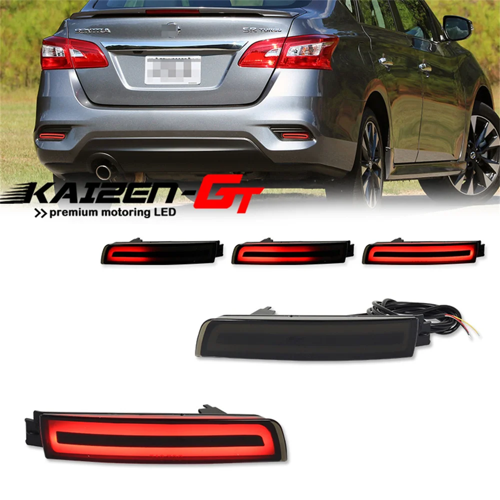 

Red LED Rear Bumper Reflector Tail/Brake Light w/ Sequential Turn Signal For Nissan Juke Murano Sentra For Infiniti FX35 QX70