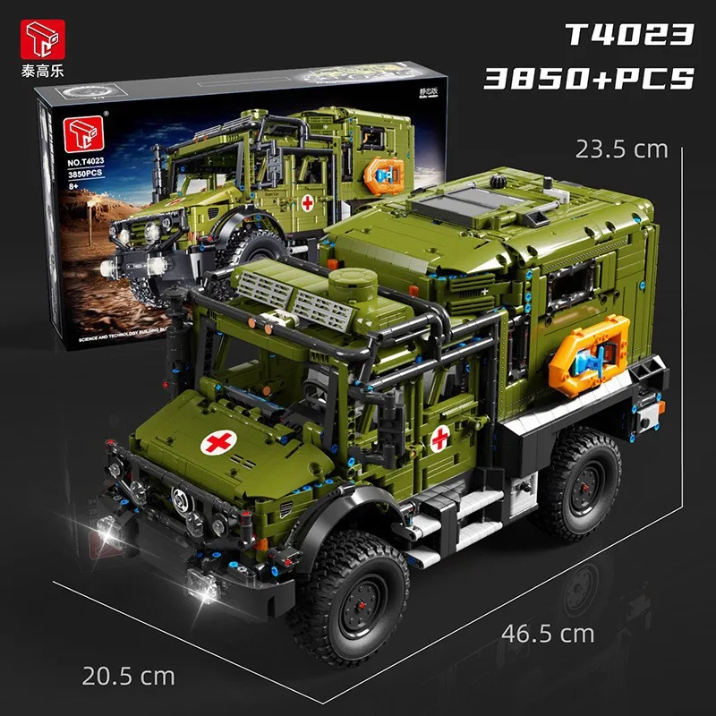 TGL T4023 Off-Road Rescue Vehicle Rc Car Model APP Telecontrol Small Particle Assembly Toys Building Blocks Gift For Boy 3850PCS